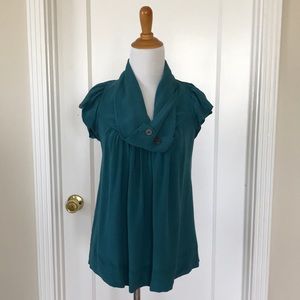 New Anthropologie Odille Silk Cowl Neck Blouse